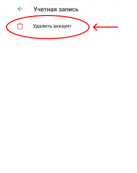 Раздел «Учётная запись» с опцией «Удалить аккаунт» в приложении Экран настроек с кнопкой «Удалить аккаунт» в разделе «Учётная запись» приложения